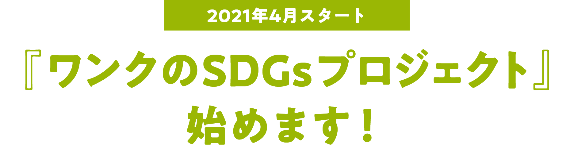 2021年4月スタート『ワンクのSDGsプロジェクト』始めます！